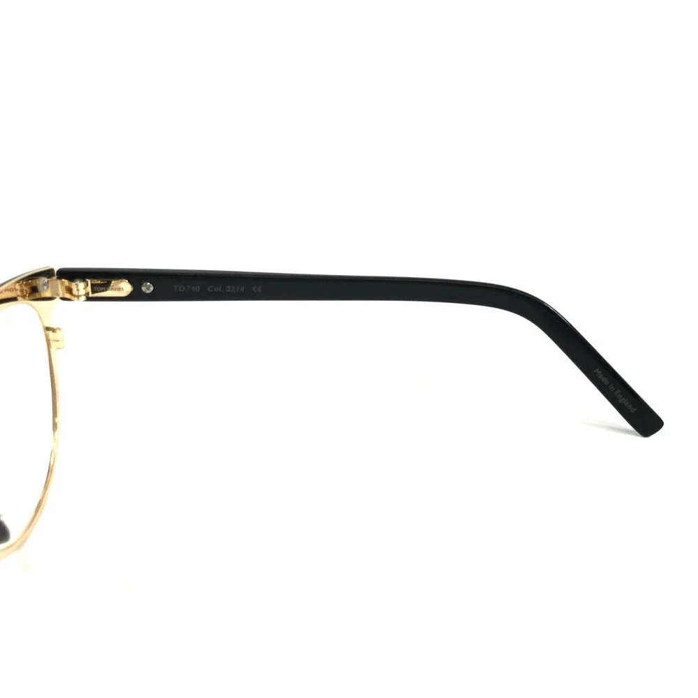 Tom Davies Eyeglasses Frames TD740 Col. 2214 Shiny Gold Black Green 51-15-140